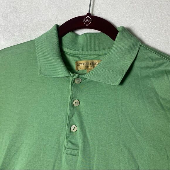 Tricots St Raphael Green Short Sleeve Polo Size Medium - Picture 6 of 12